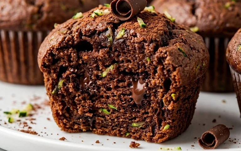 Healthy Chocolate Zucchini Muffins