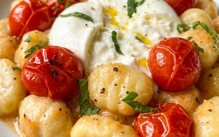 Gnocchi crémeux aux tomates cerises & burrata