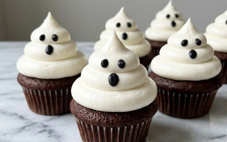 Cupcakes Fantômes Halloween : Recette Facile & Délicieuse