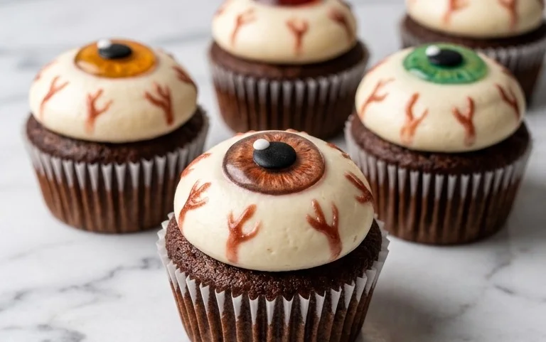 Cupcakes Augapfel Halloween: Recette Terrifiante